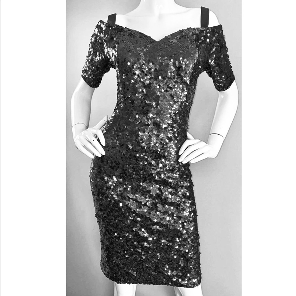 Vintage LILLIE RUBIN 90’s Bodycon sequined dress!
